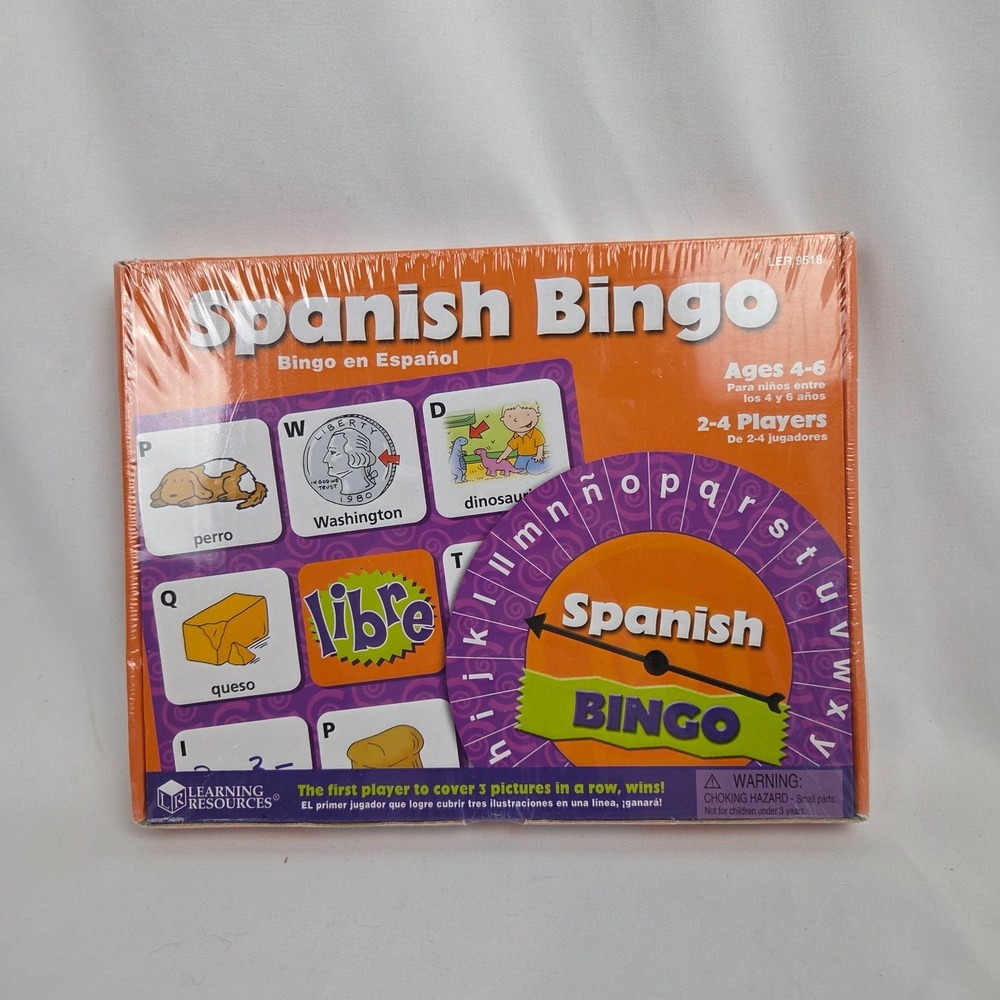 New Sealed Spanish Bingo game by Learning Resources For 2-4 players Ages 4-6